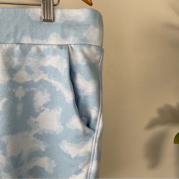 Champion Tie Dye Casual Athletic Gym Lounge Shorts Blue White Size XL - Picture 3 of 7